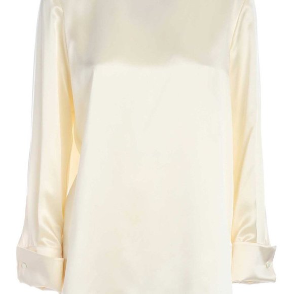 NWT Max Mara Sava French Cuff Silk Blouse Ivory IT38 from Intrend (label cut) - Picture 5 of 11